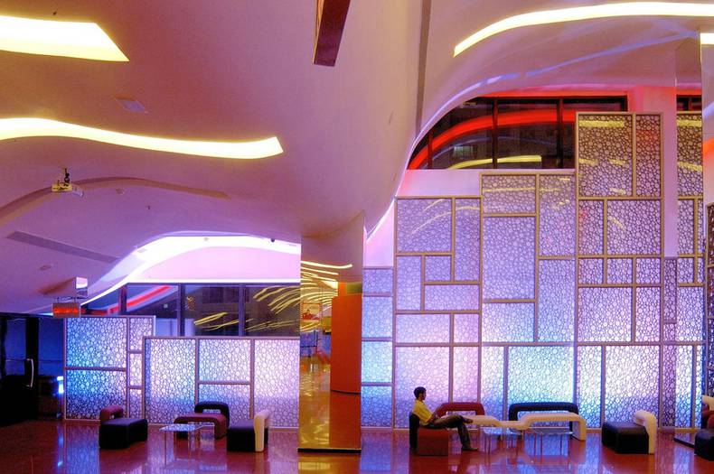 The Red Lounge designed by Sanjay Puri Architects in India