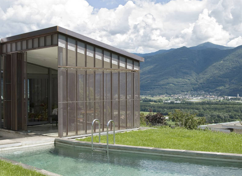 Modern House of Wood and Copper from Davide Macullo