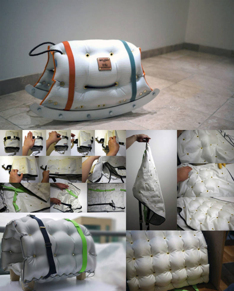 Inflatable and Foldable furniture by Jy Yeon Suh