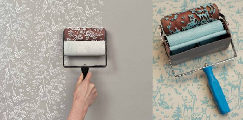Paint Rollers for Wallpapers and Elements of an Interior