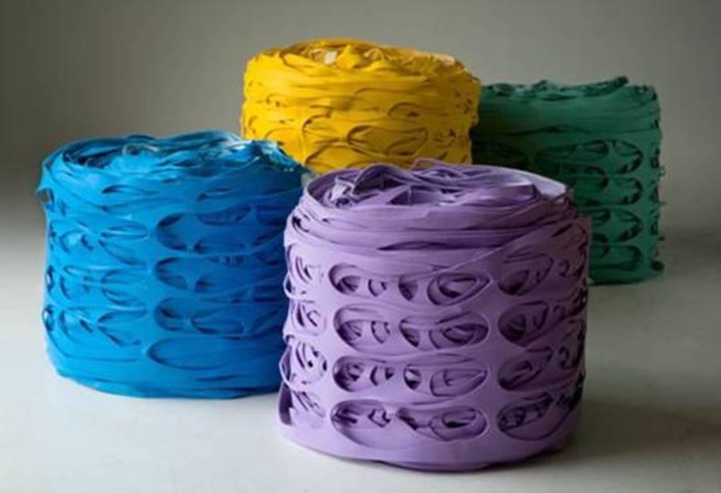 Colorful Latex Roll Pouf by Ricrea
