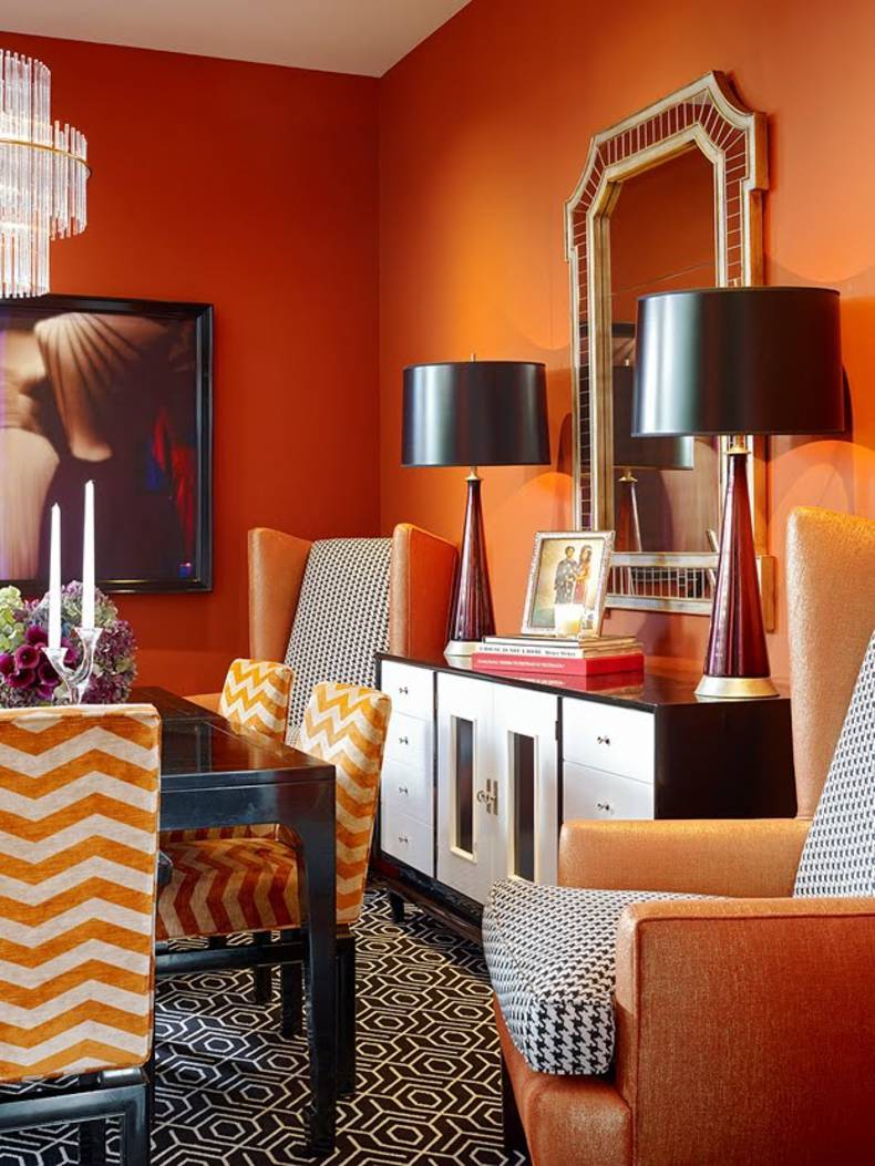 Orange Color in the Interior Design Home Reviews