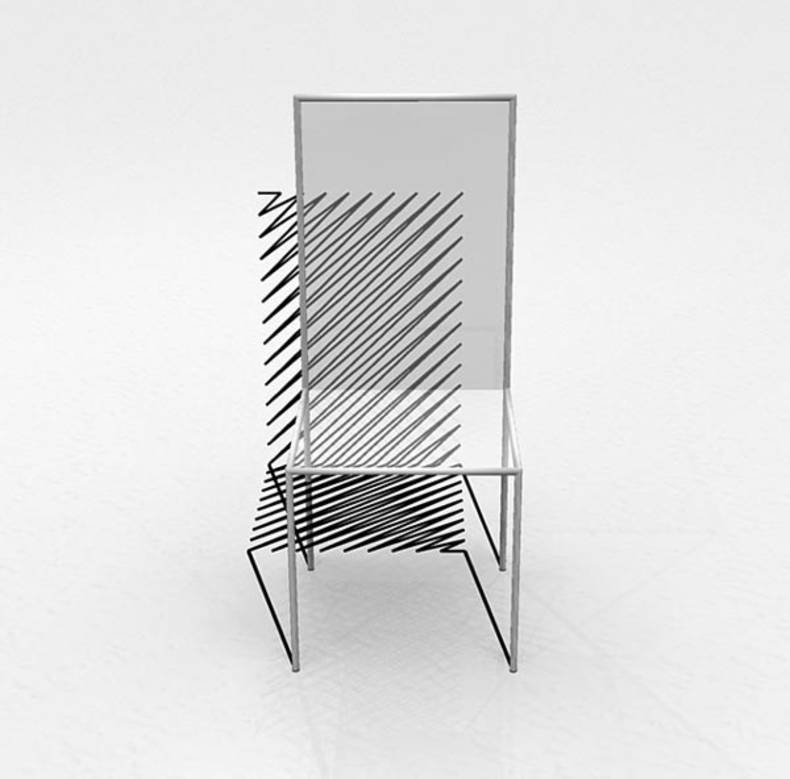 The &ldquo;Purposefulness of Shadow&rdquo; Chair by ClarkeHopkinsClarke Architects: The Chair with 3D Shadow