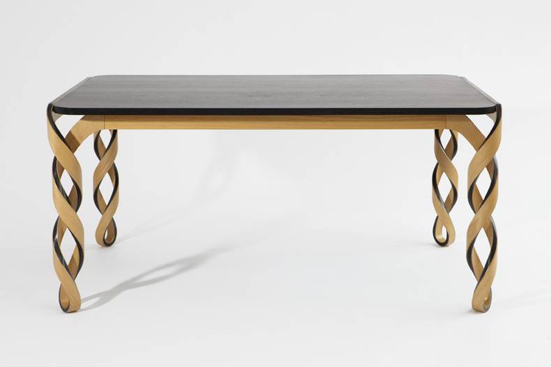 Watson Table with DNA-shaped Legs by Paul Loebach