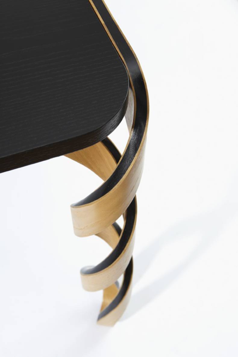 Watson Table with DNA-shaped Legs by Paul Loebach