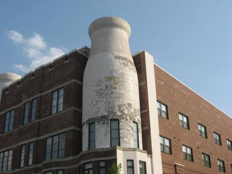 Unusual Big Milk Bottles Buildings