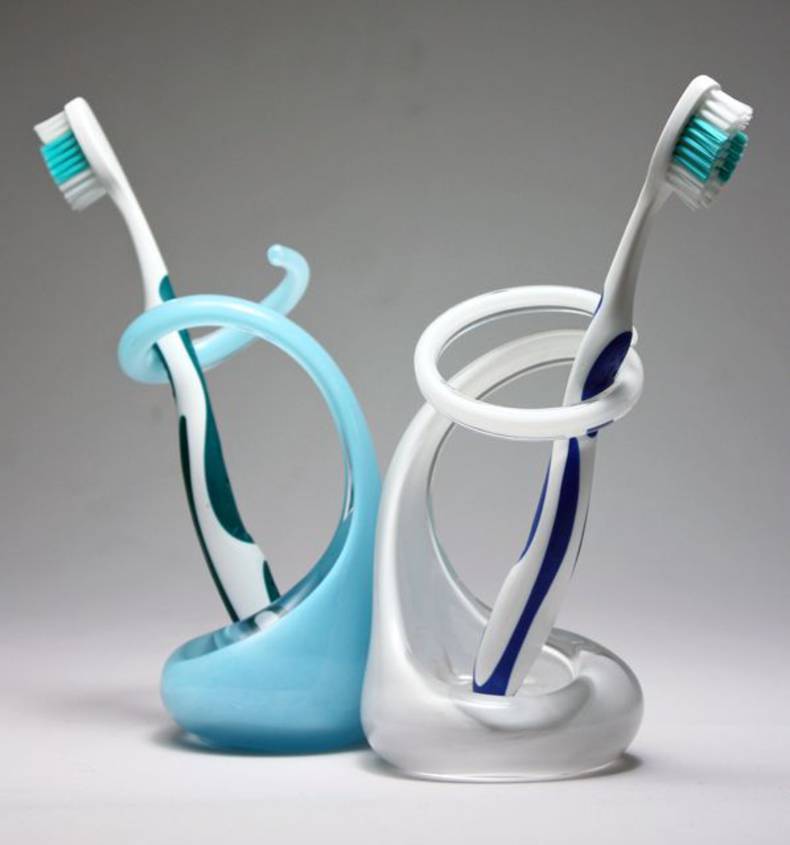 Glass Toothbrush Holders by Brad Turner
