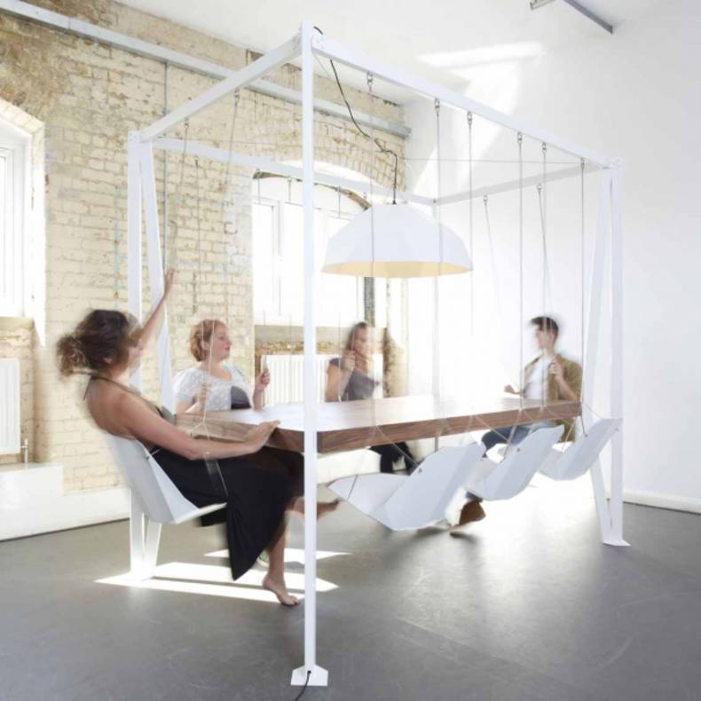 Swing Table with Swinging Chairs by Duffy London