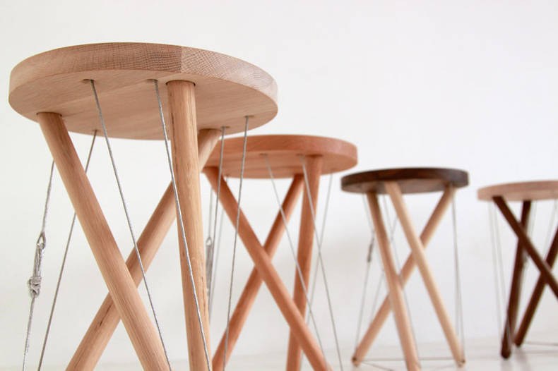 Sam Weller's 'Snelson Stool' without any Screw or Nail 