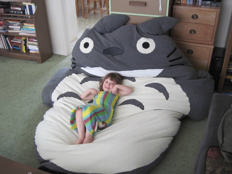 Comfortable Bed and Sleeping Bag Totoro