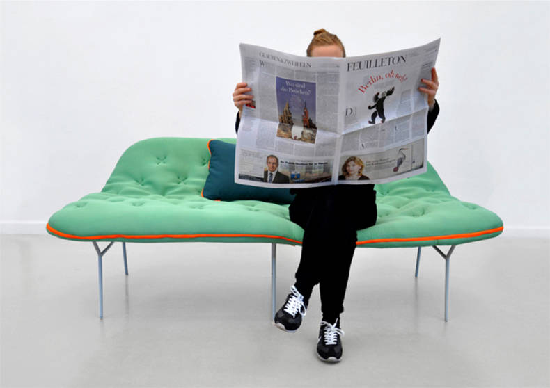 Portable Sofa with Integrated Sleeping Bag by Stephanie Hornig