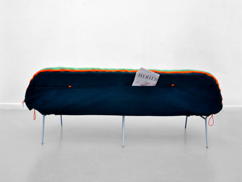 Portable Sofa with Integrated Sleeping Bag by Stephanie Hornig