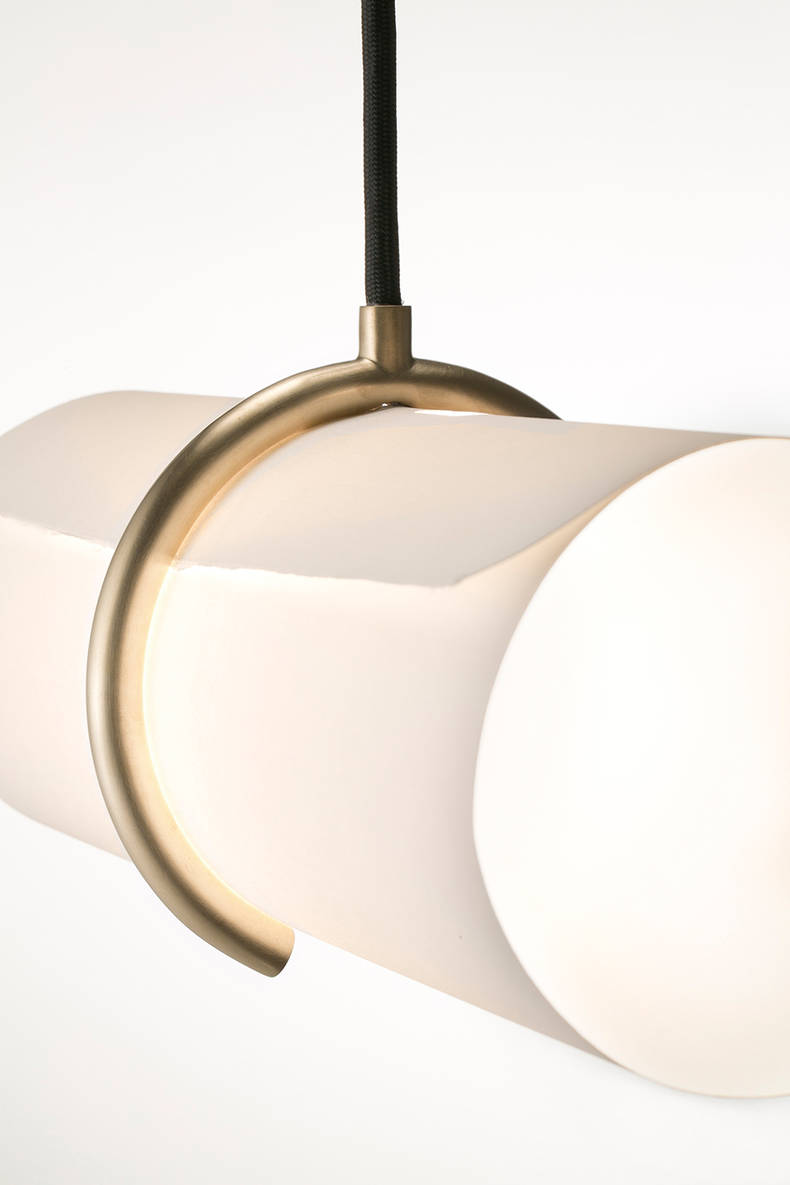 To Roll up and Fasten: pendant Lamp by Yoshiyuki Hibino
