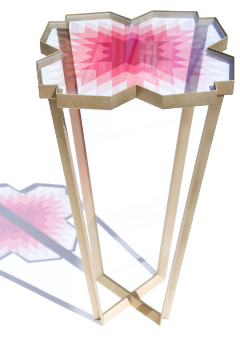 'Echo Table' of Glass by Debra Folz Design Studio