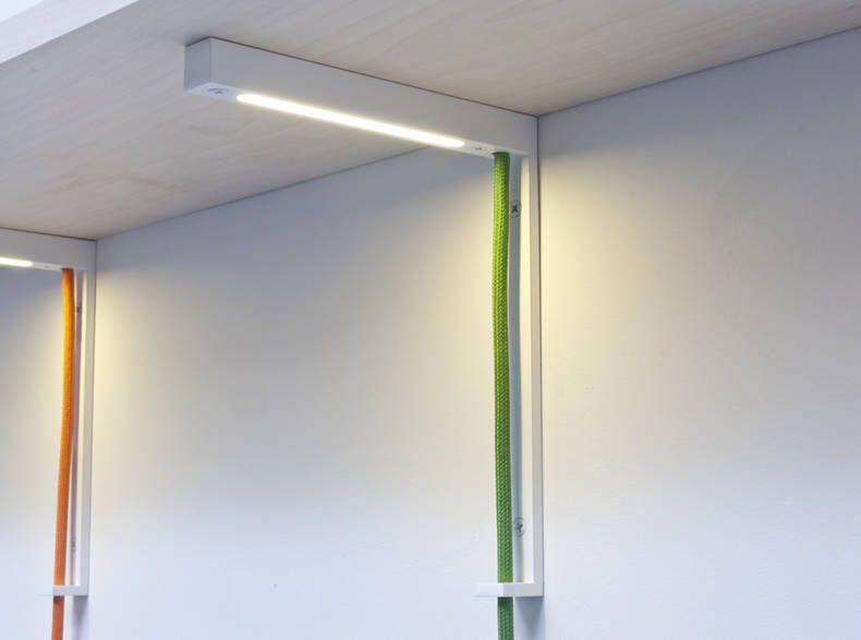 'Lightbracked' Shelving System with Lighting Unit by Alexandra Burr and Allen Slamic